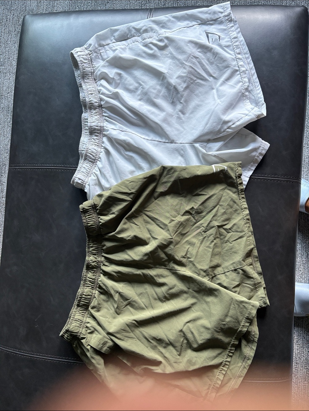 Gymshark Men's Athletic Shorts in White and Olive